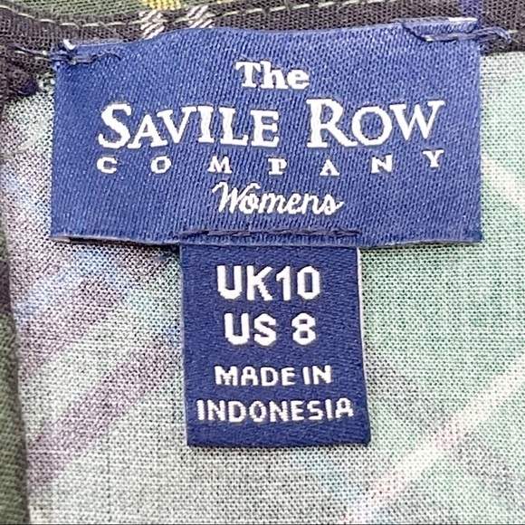 THE SAVILE ROW Women’s Glen Green Plaid Flutter Sleeve Dress - Picture 6 of 7